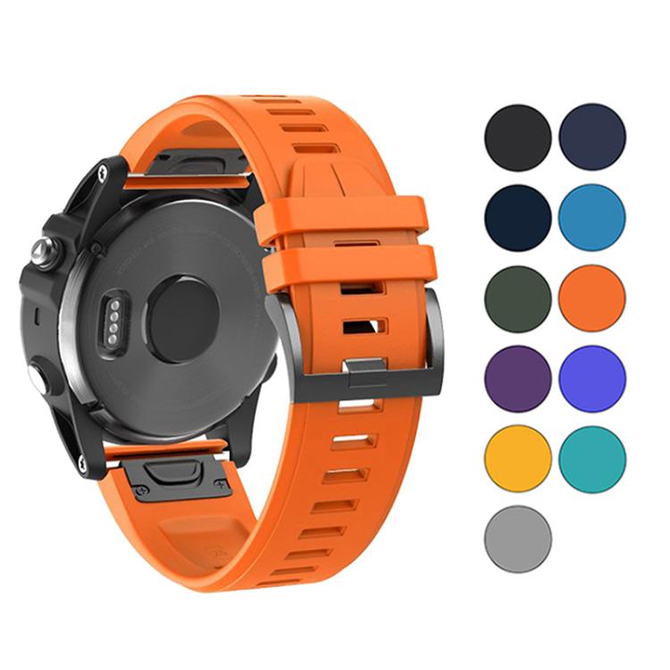For Garmin QuickFit 22mm Kalebol Plain Texture Silicone Watch Band(Black) - free shipping - PMc TechLife - Order now!