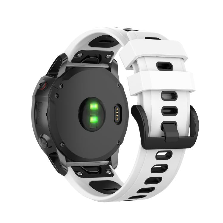 For Garmin QuickFit 26mm Kalebol Two-color Silicone Watch Band(White Black) - free shipping - PMc TechLife - Order now!
