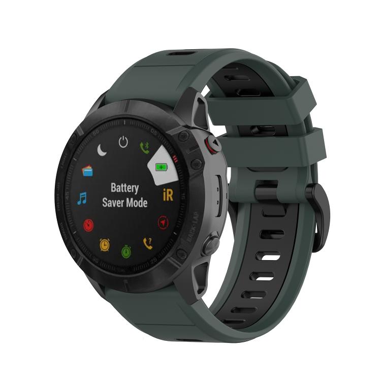 For Garmin QuickFit 26mm Kalebol Two-color Silicone Watch Band(Green Black) - free shipping - PMc TechLife - Order now!
