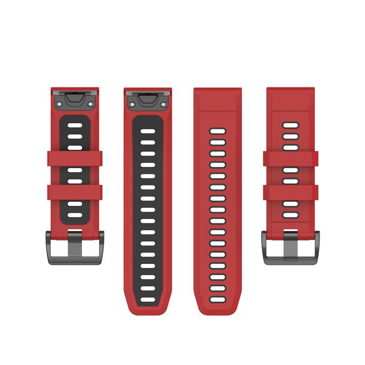 For Garmin QuickFit 26mm Kalebol Two-color Silicone Watch Band(Red Black) - free shipping - PMc TechLife - Order now!