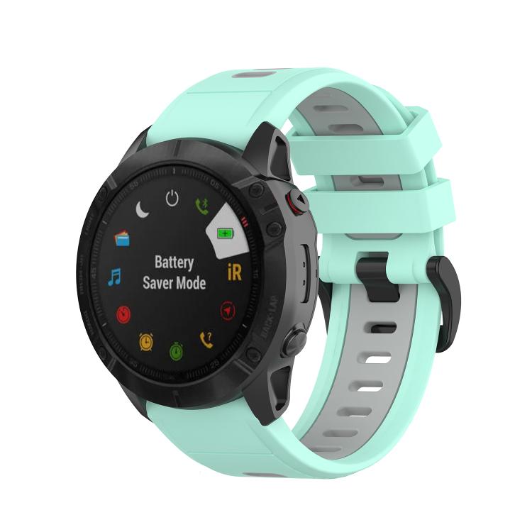 For Garmin QuickFit 26mm Kalebol Two-color Silicone Watch Band(Teal Grey) - free shipping - PMc TechLife - Order now!