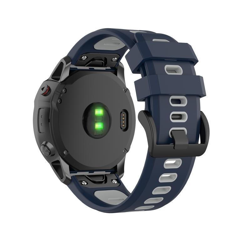 For Garmin QuickFit 26mm Kalebol Two-color Silicone Watch Band(Blue Grey) - free shipping - PMc TechLife - Order now!