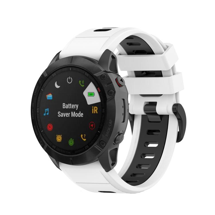 For Garmin QuickFit 22mm Kalebol Two-color Silicone Watch Band(White Black) - free shipping - PMc TechLife - Order now!