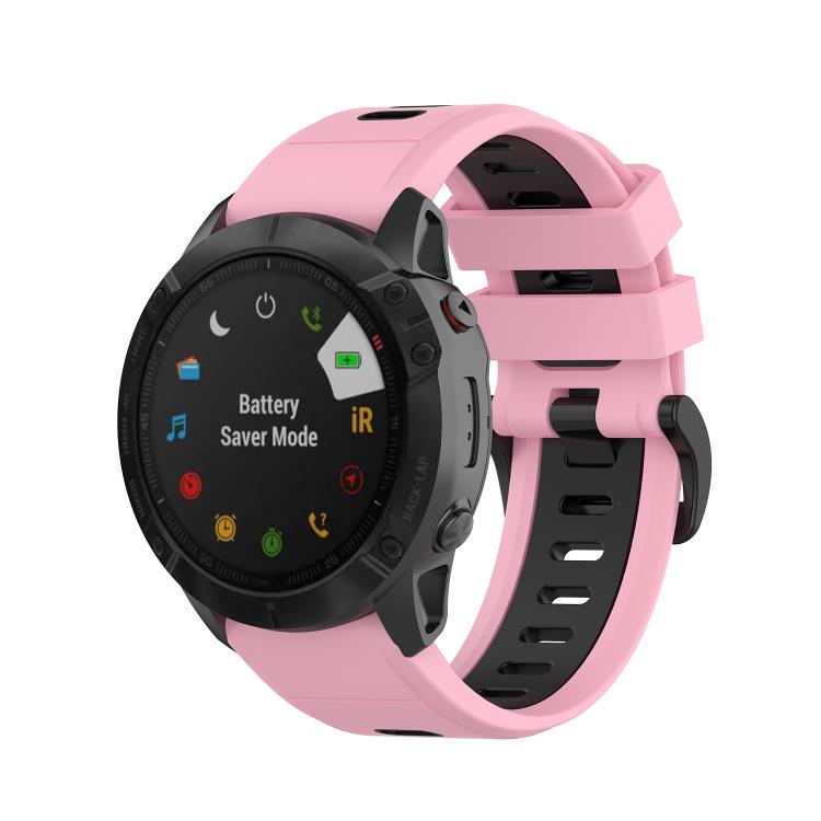 For Garmin QuickFit 22mm Kalebol Two-color Silicone Watch Band(Pink Black) - free shipping - PMc TechLife - Order now!