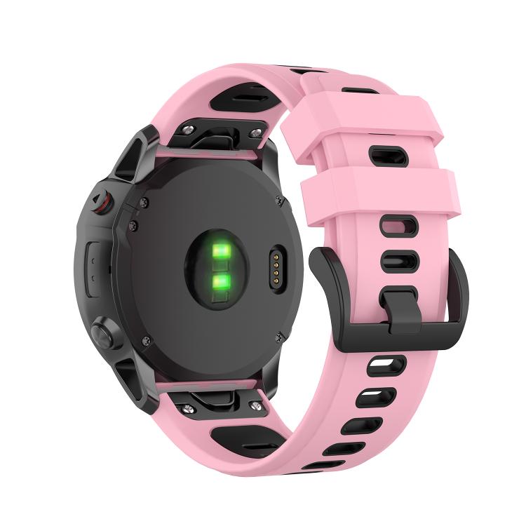 For Garmin QuickFit 22mm Kalebol Two-color Silicone Watch Band(Pink Black) - free shipping - PMc TechLife - Order now!