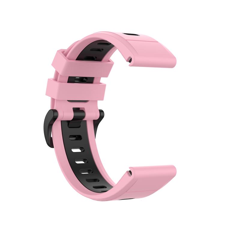 For Garmin QuickFit 22mm Kalebol Two-color Silicone Watch Band(Pink Black) - free shipping - PMc TechLife - Order now!