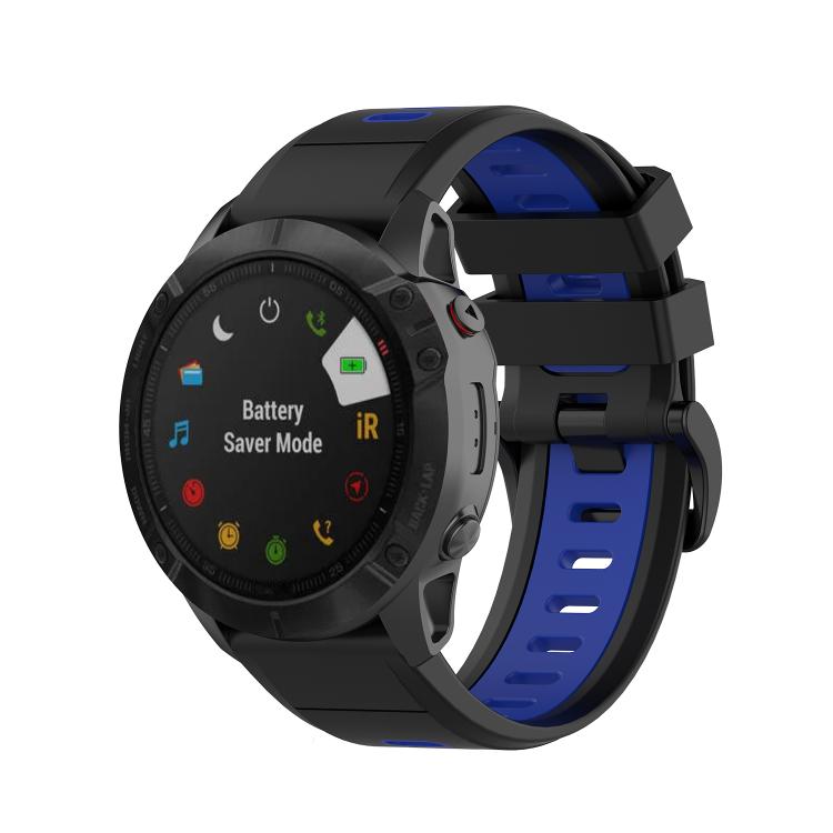 For Garmin QuickFit 22mm Kalebol Two-color Silicone Watch Band(Blue Black) - free shipping - PMc TechLife - Order now!