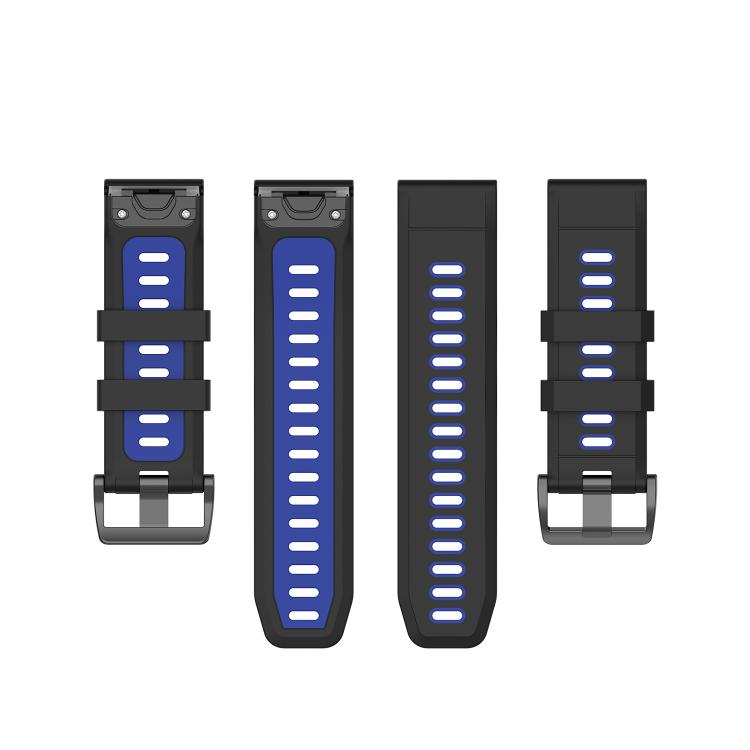 For Garmin QuickFit 22mm Kalebol Two-color Silicone Watch Band(Blue Black) - free shipping - PMc TechLife - Order now!