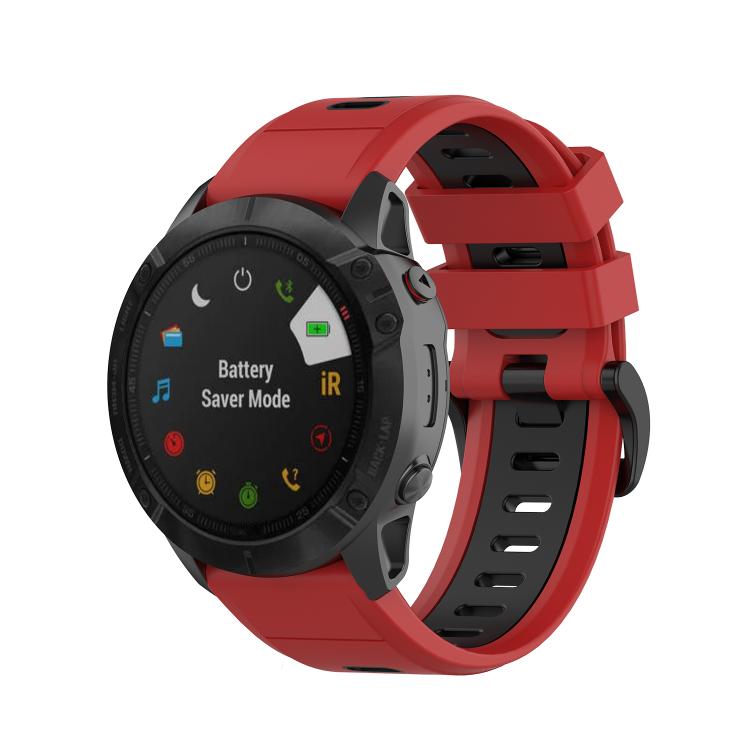 For Garmin QuickFit 22mm Kalebol Two-color Silicone Watch Band(Red Black) - free shipping - PMc TechLife - Order now!
