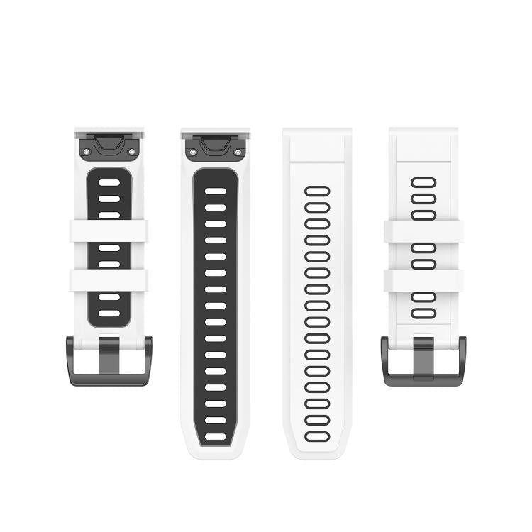 For Garmin QuickFit 20mm Kalebol Two-color Silicone Watch Band(White Black) - free shipping - PMc TechLife - Order now!