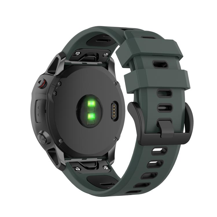 For Garmin QuickFit 20mm Kalebol Two-color Silicone Watch Band(Green Black) - free shipping - PMc TechLife - Order now!