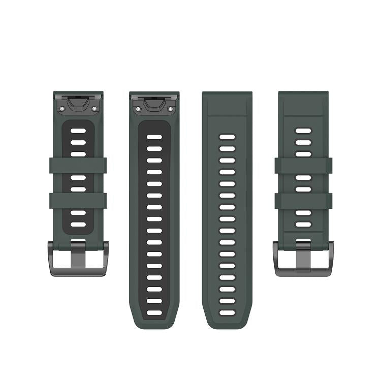For Garmin QuickFit 20mm Kalebol Two-color Silicone Watch Band(Green Black) - free shipping - PMc TechLife - Order now!