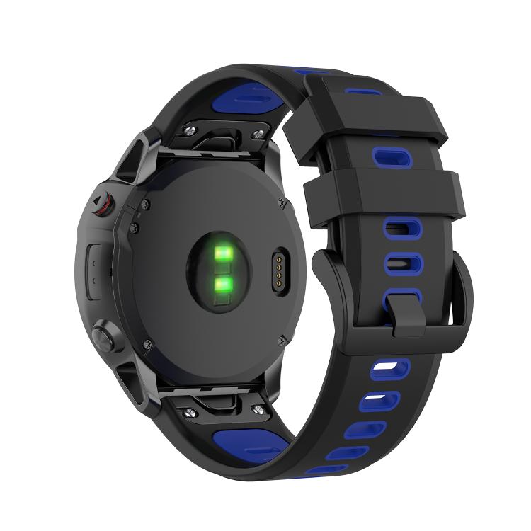 For Garmin QuickFit 20mm Kalebol Two-color Silicone Watch Band(Blue Black) - free shipping - PMc TechLife - Order now!