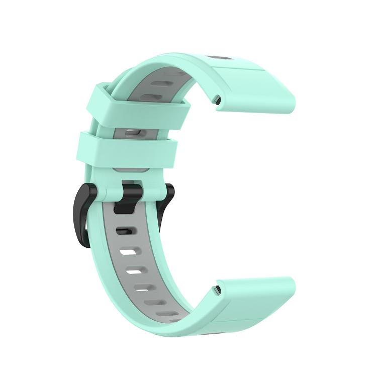 For Garmin QuickFit 20mm Kalebol Two-color Silicone Watch Band(Teal Grey) - free shipping - PMc TechLife - Order now!