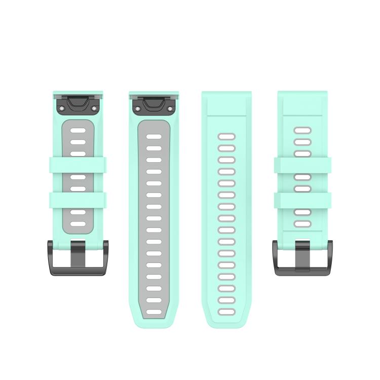 For Garmin QuickFit 20mm Kalebol Two-color Silicone Watch Band(Teal Grey) - free shipping - PMc TechLife - Order now!
