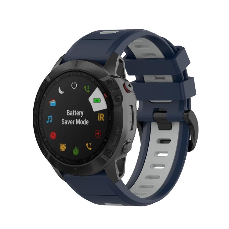 For Garmin QuickFit 20mm Kalebol Two-color Silicone Watch Band(Blue Grey) - free shipping - PMc TechLife - Order now!