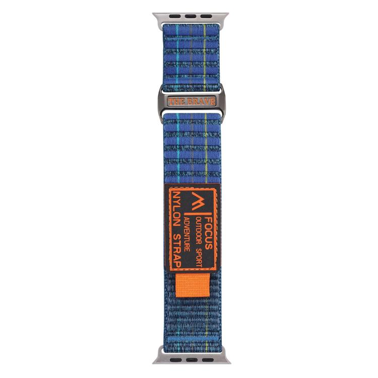 For Apple Watch 46mm / 49mm / 45mm / 44mm Kalebol  Dual-section Sports Nylon Loop Watch Band(Deep Sea Blue) - free shipping - PMC TechLife - Order now!