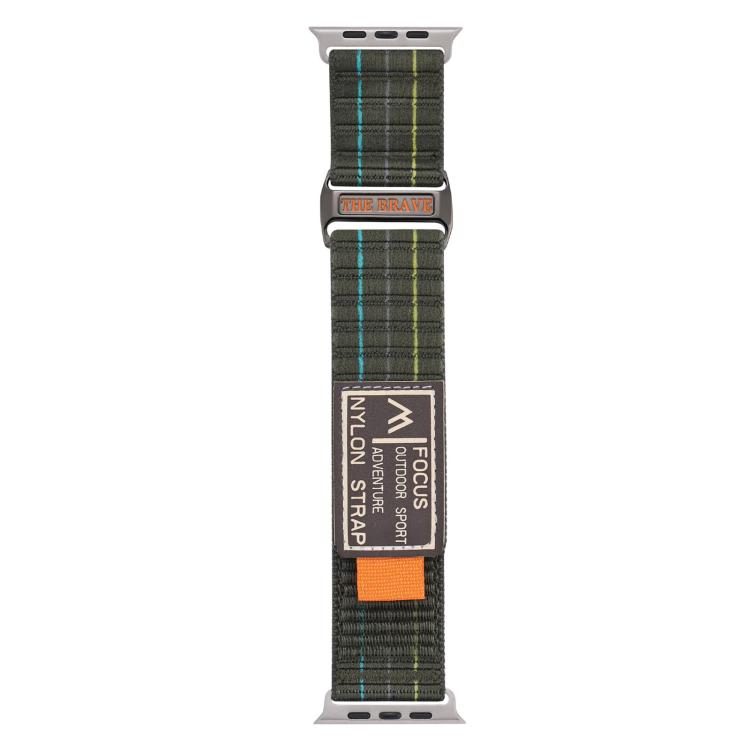 For Apple Watch 46mm / 49mm / 45mm / 44mm Kalebol  Dual-section Sports Nylon Loop Watch Band(Green) - Watch Bands by Kalebol | Online Shopping South Africa | PMC TechLife | Buy Now Pay Later Mobicred