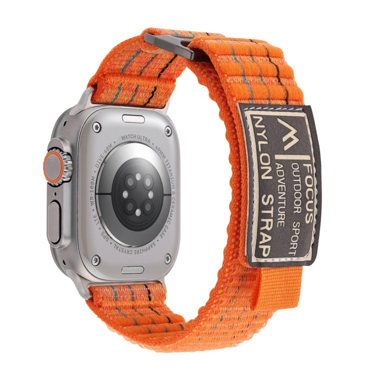 For Apple Watch 42mm / 41mm / 40mm / 38mm Kalebol  Dual-section Sports Nylon Loop Watch Band(Orange) - Watch Bands by Kalebol | Online Shopping South Africa | PMC TechLife | Buy Now Pay Later Mobicred