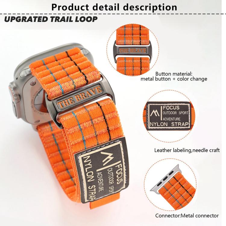 For Apple Watch 46mm / 49mm / 45mm / 44mm Kalebol  Dual-section Sports Nylon Loop Watch Band(Charcoal Grey) - Watch Bands by Kalebol | Online Shopping South Africa | PMC TechLife | Buy Now Pay Later Mobicred