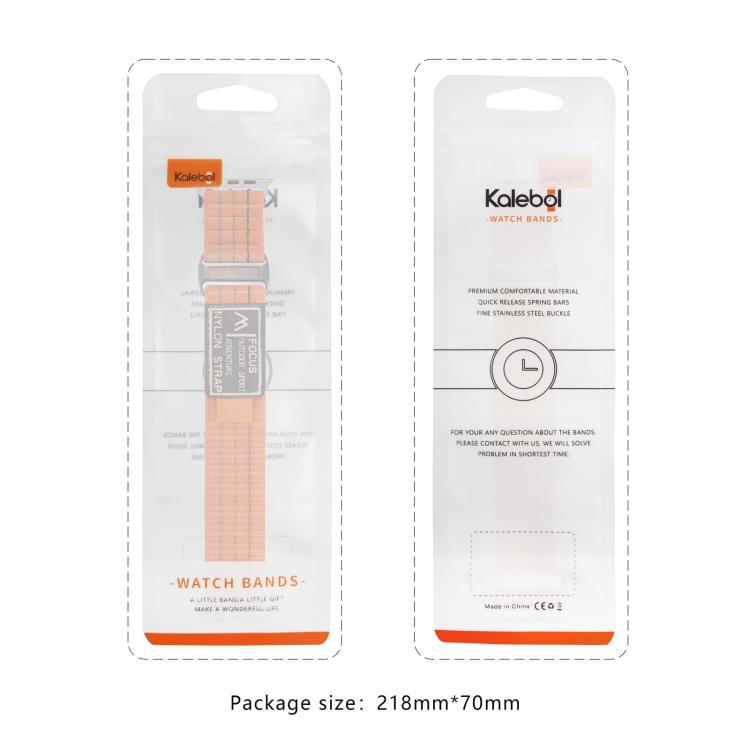For Apple Watch 46mm / 49mm / 45mm / 44mm Kalebol  Dual-section Sports Nylon Loop Watch Band(Cherry Blossom Pink) - Watch Bands by Kalebol | Online Shopping South Africa | PMC TechLife | Buy Now Pay Later Mobicred