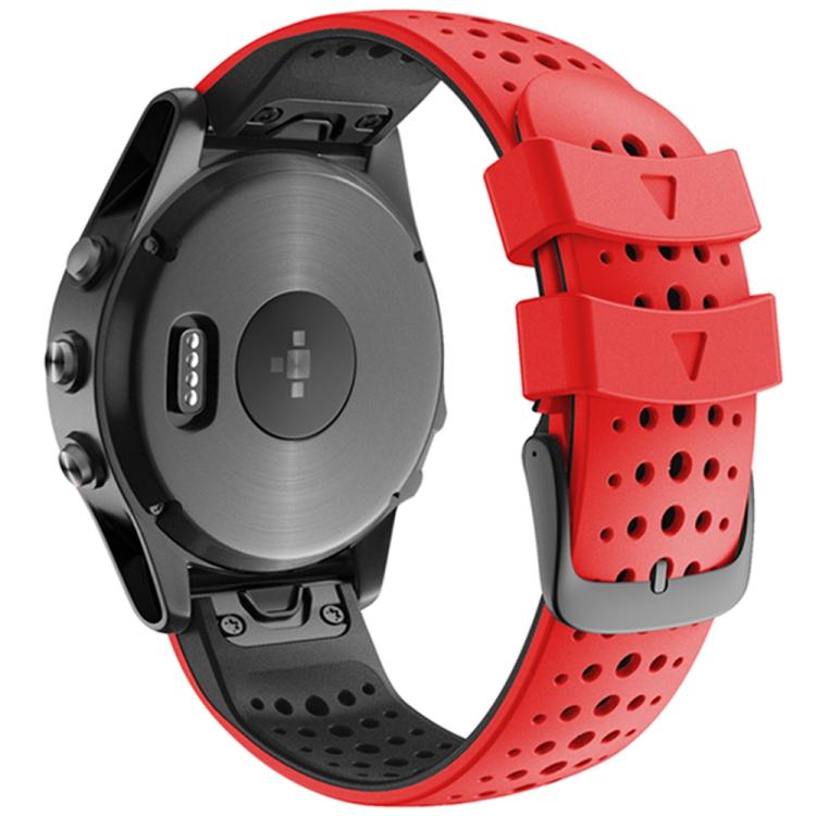 For Garmin QuickFit 22mm Kalebol Breathable Two-color Silicone Watch Band(Red Black) - free shipping - PMc TechLife - Order now!