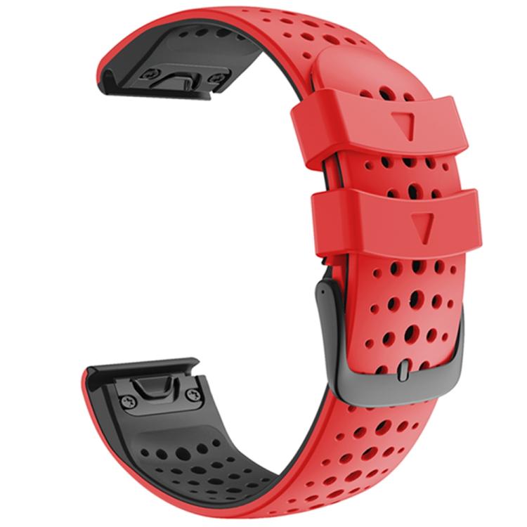 For Garmin QuickFit 22mm Kalebol Breathable Two-color Silicone Watch Band(Red Black) - free shipping - PMc TechLife - Order now!