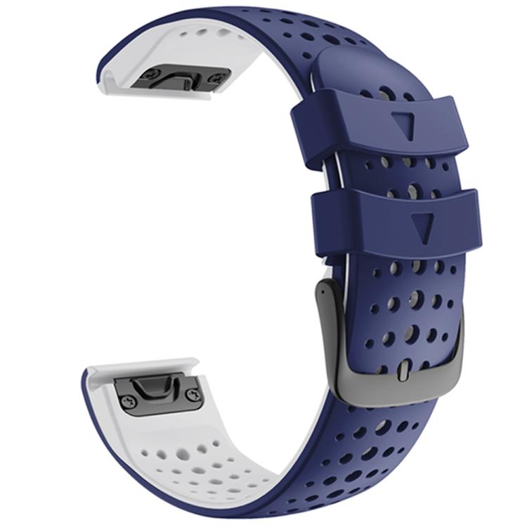 For Garmin QuickFit 22mm Kalebol Breathable Two-color Silicone Watch Band(Blue White) - free shipping - PMc TechLife - Order now!