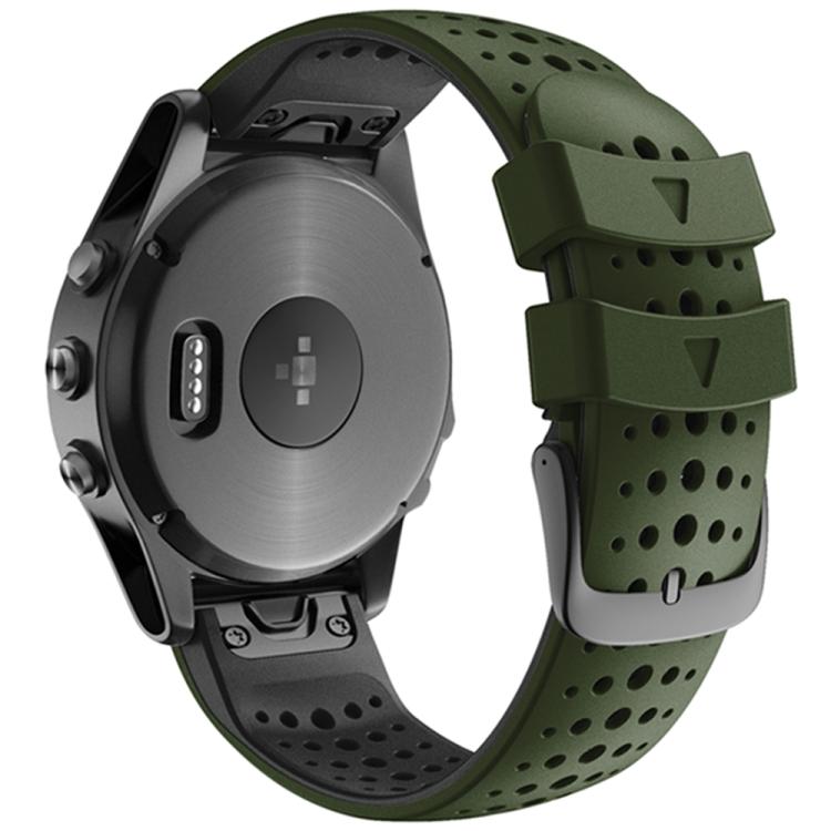 For Garmin QuickFit 26mm Kalebol Breathable Two-color Silicone Watch Band(Army Green) - free shipping - PMc TechLife - Order now!