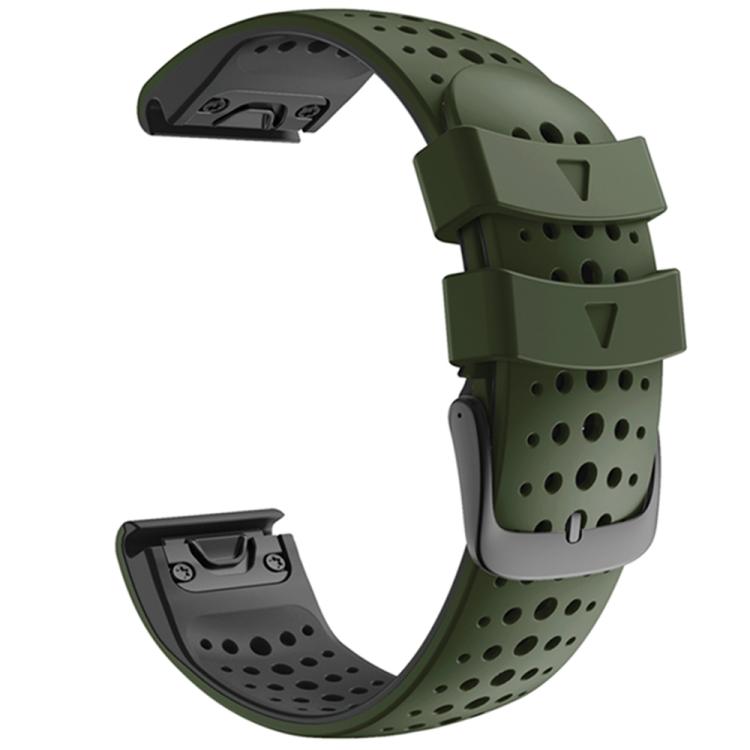 For Garmin QuickFit 26mm Kalebol Breathable Two-color Silicone Watch Band(Army Green) - free shipping - PMc TechLife - Order now!