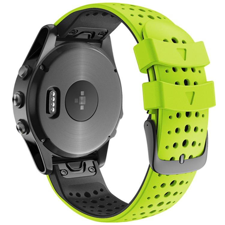 For Garmin QuickFit 26mm Kalebol Breathable Two-color Silicone Watch Band(Green Black) - free shipping - PMc TechLife - Order now!