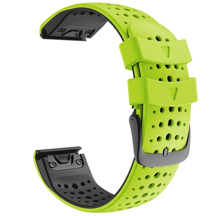 For Garmin QuickFit 26mm Kalebol Breathable Two-color Silicone Watch Band(Green Black) - free shipping - PMc TechLife - Order now!