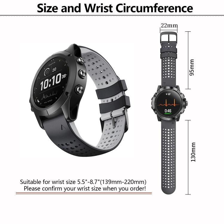 For Garmin QuickFit 26mm Kalebol Breathable Two-color Silicone Watch Band(Black Yellow) - free shipping - PMc TechLife - Order now!