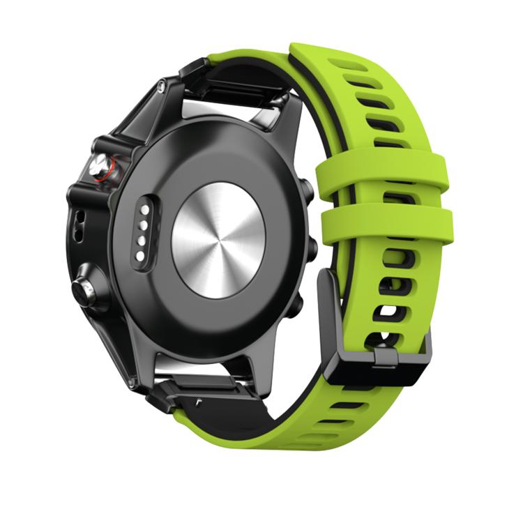 For Garmin QuickFit 22mm Kalebol Two-layer Silicone Watch Band(Green Black) - free shipping - PMc TechLife - Order now!