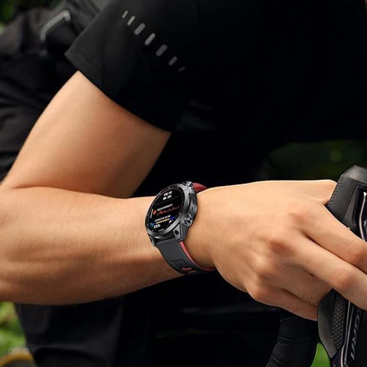 For Garmin QuickFit 26mm Kalebol Two-layer Silicone Watch Band(Black Grey) - free shipping - PMc TechLife - Order now!