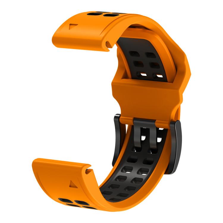 For Garmin QuickFit 22mm Kalebol Tow Row Holes Silicone Watch Band(Orange Black) - free shipping - PMc TechLife - Order now!