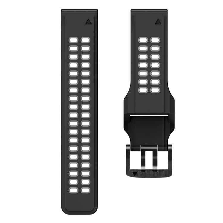 For Garmin QuickFit 26mm Kalebol Tow Row Holes Silicone Watch Band(Black Grey) - free shipping - PMc TechLife - Order now!