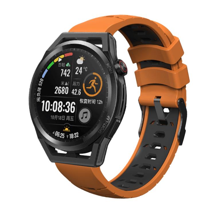 Kalebol 20mm Universal Three Row Holes Silicone Watch Band(Orange Black) - 20mm Bands by Kalebol | Online Shopping South Africa | PMc TechLife | Buy Now Pay Later Mobicred