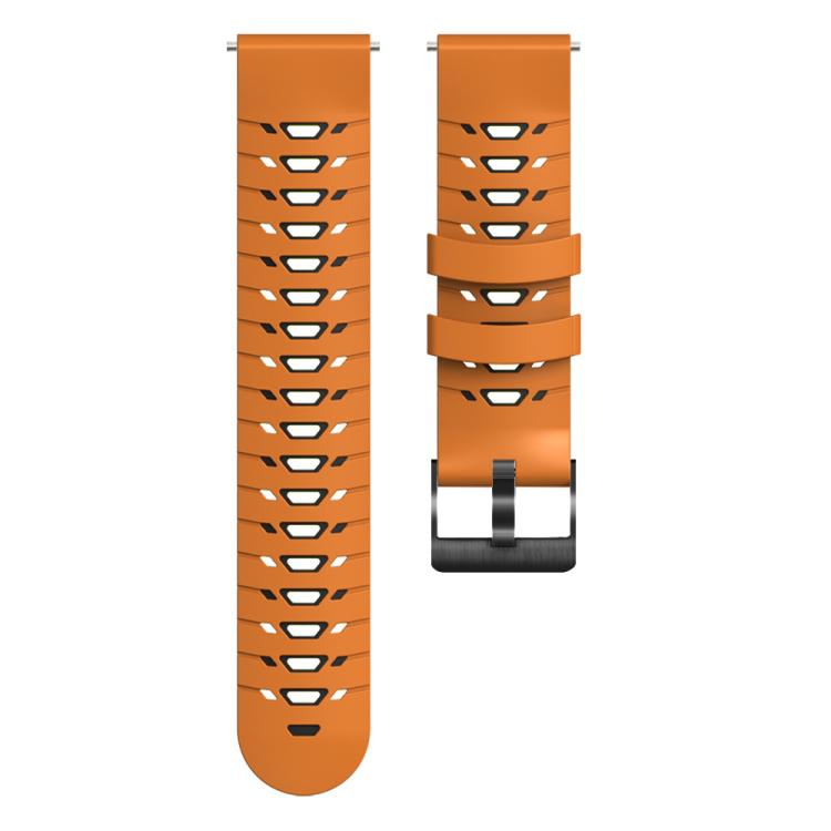 Kalebol 20mm Universal Three Row Holes Silicone Watch Band(Orange Black) - 20mm Bands by Kalebol | Online Shopping South Africa | PMc TechLife | Buy Now Pay Later Mobicred