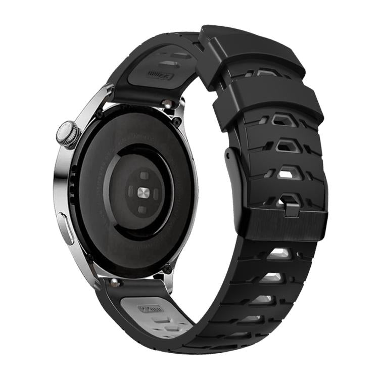 Kalebol 20mm Universal Three Row Holes Silicone Watch Band(Black Grey) - free shipping - PMc TechLife - Order now!