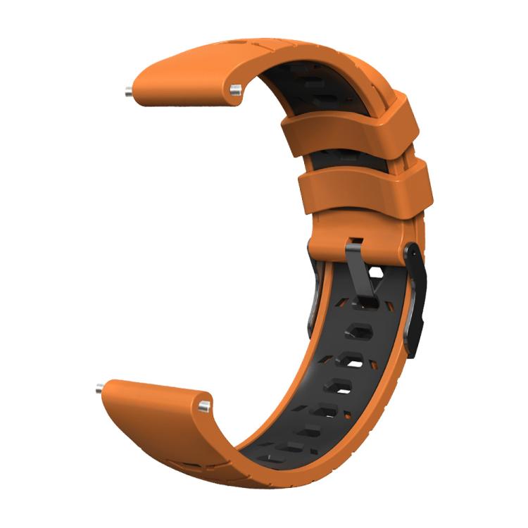Kalebol 22mm Universal Three Row Holes Silicone Watch Band(Orange Black) - free shipping - PMc TechLife - Order now!