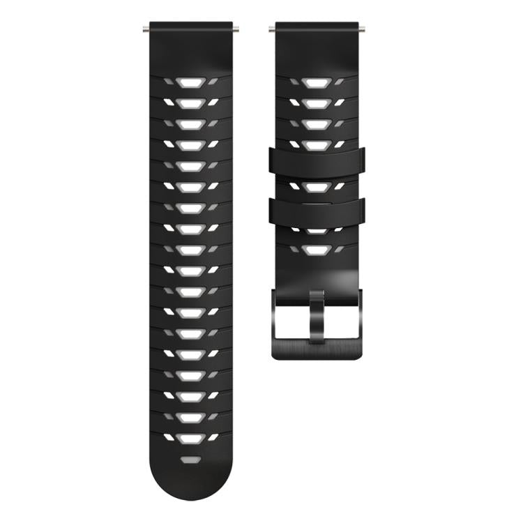 Kalebol 22mm Universal Three Row Holes Silicone Watch Band(Black Grey) - 22mm Bands by Kalebol | Online Shopping South Africa | PMc TechLife | Buy Now Pay Later Mobicred