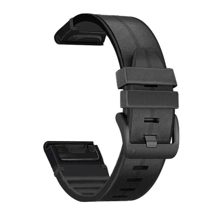 For Garmin QuickFit 22mm Kalebol Quick Release Silicone Leather Watch Band(Black) - free shipping - PMc TechLife - Order now!