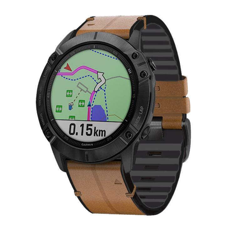 For Garmin QuickFit 22mm Kalebol Quick Release Silicone Leather Watch Band(Brown) - free shipping - PMc TechLife - Order now!