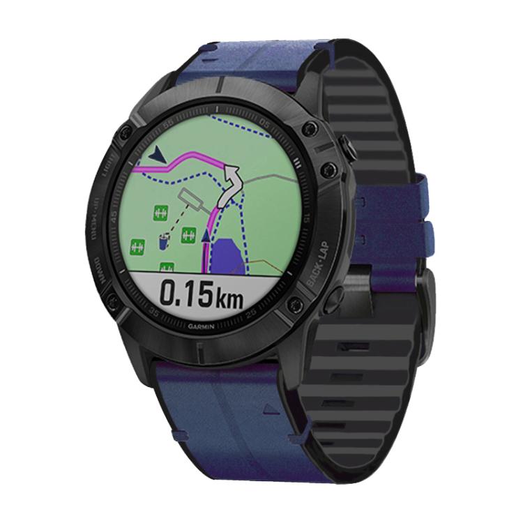 For Garmin QuickFit 26mm Kalebol Quick Release Silicone Leather Watch Band(Dark Blue) - free shipping - PMc TechLife - Order now!