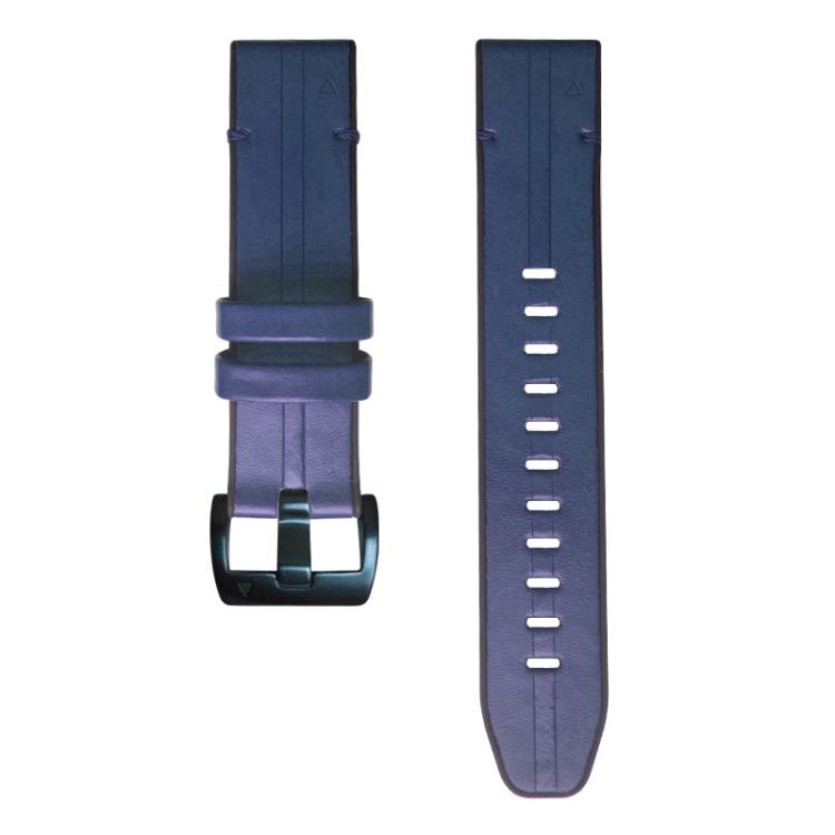 For Garmin QuickFit 26mm Kalebol Quick Release Silicone Leather Watch Band(Dark Blue) - free shipping - PMc TechLife - Order now!
