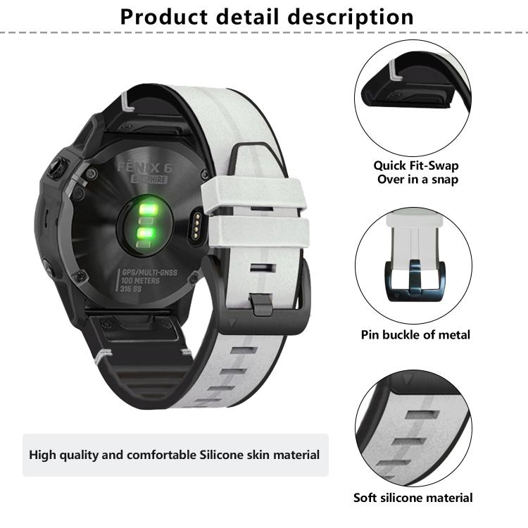 For Garmin QuickFit 26mm Kalebol Quick Release Silicone Leather Watch Band(Dark Blue) - free shipping - PMc TechLife - Order now!