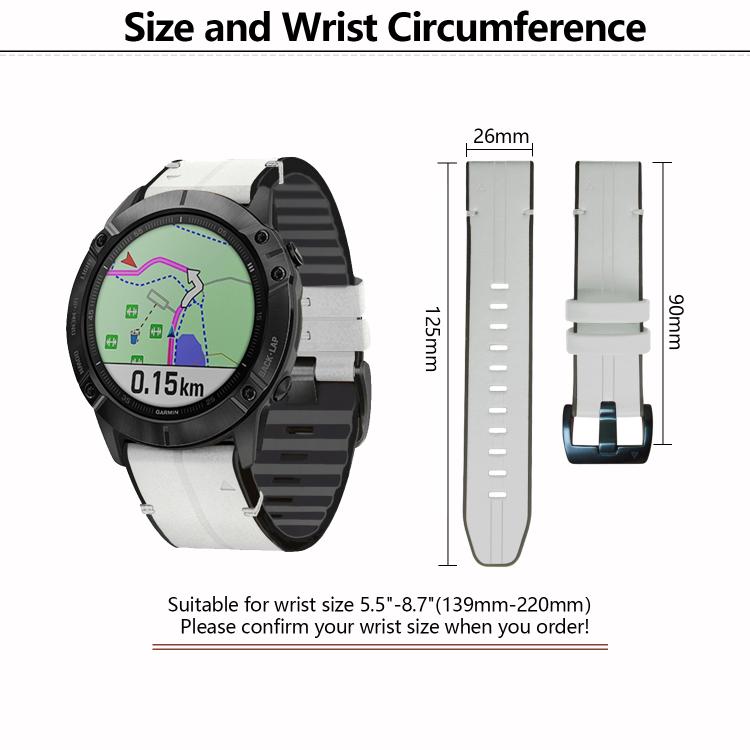 For Garmin QuickFit 26mm Kalebol Quick Release Silicone Leather Watch Band(Black) - free shipping - PMc TechLife - Order now!