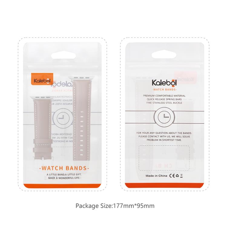 For Apple Watch 42mm / 41mm / 40mm / 38mm Kalebol Plain Genuine Leather Watch Band(Yellow Brown) - free shipping - PMc TechLife - Order now!
