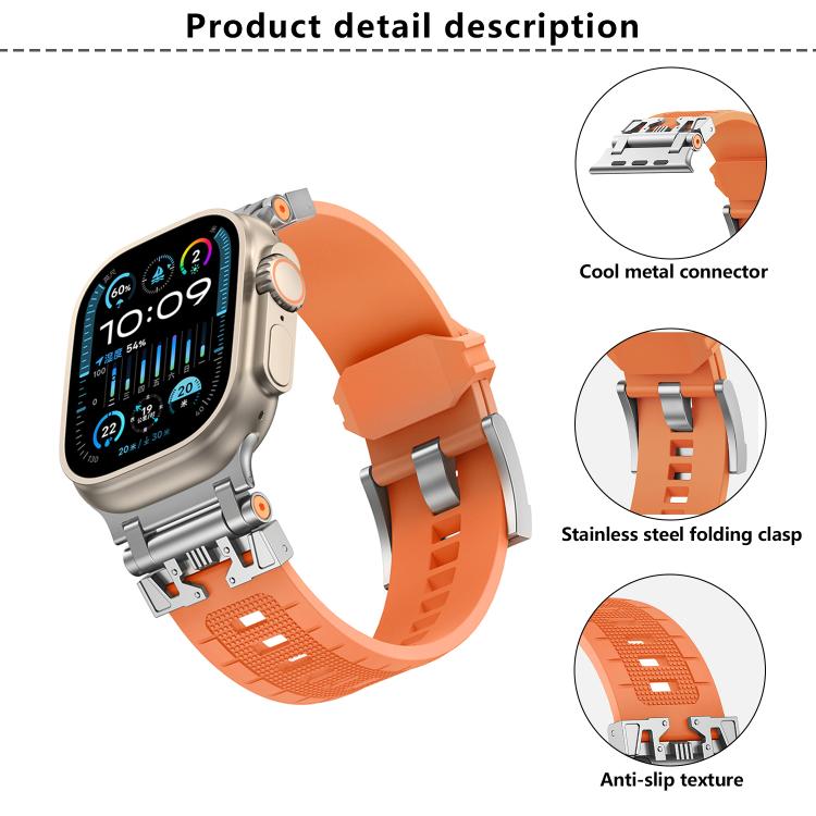 For Apple Watch 46mm / 49mm / 45mm / 44mm Kalebol Armor TPU Watch Band(Black Blue) - free shipping - PMc TechLife - Order now!